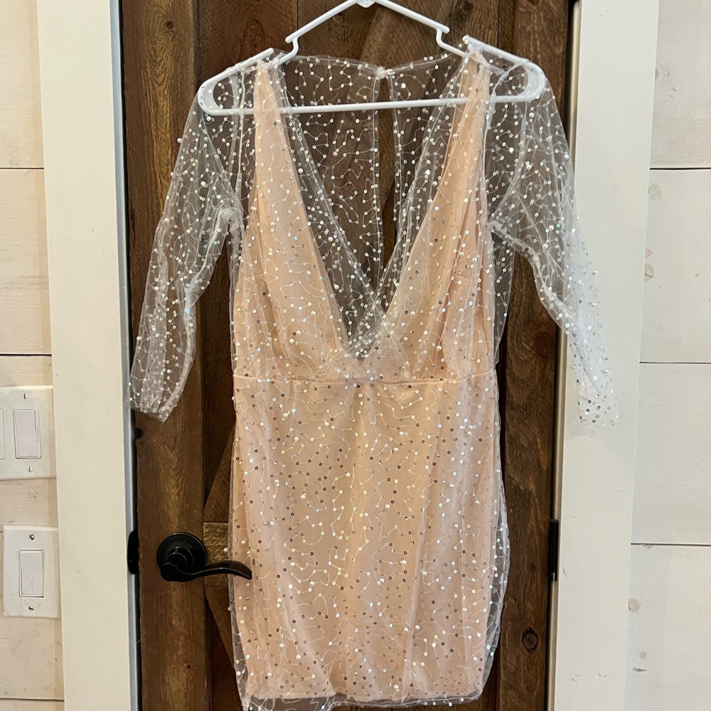 Adult XS/S Nude/Cream Mini Dress - NEW